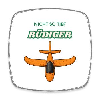 Pas si profond dessin animé de l’avion de Rüdiger - Magnet carré - blanc - Devant