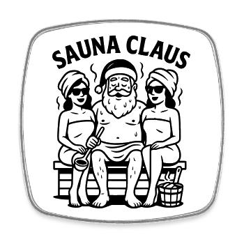 Sauna Christmas Santa Claus - Square fridge magnet - white - Front