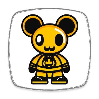 Maus Halloween Zombie - Viereckiger Kühlschrankmagnet - Weiß - Vorne