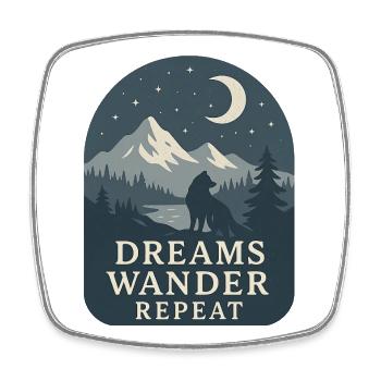 Dreams Wandering Repeat - Square fridge magnet - white - Front