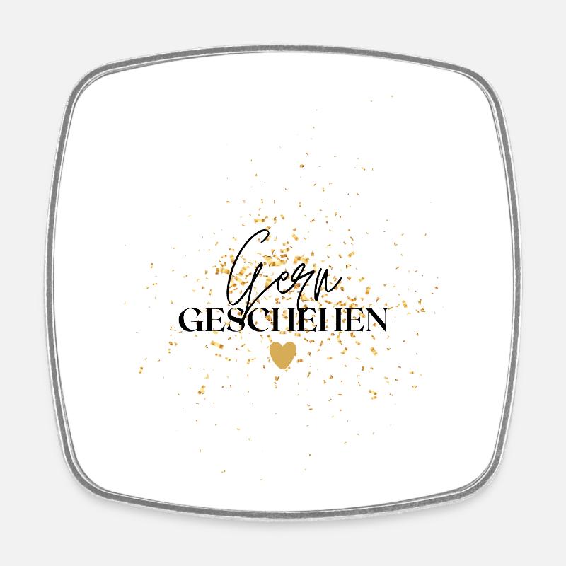 Gold Confetti Heart Fire - Square fridge magnet - white