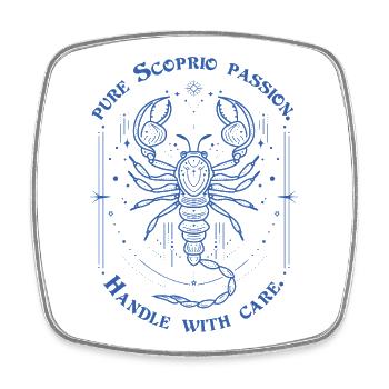 Skorpion Leidenschaft Sternzeichen Geschenk Astrologie Kunst - Viereckiger Kühlschrankmagnet - Weiß - Vorne