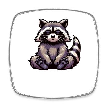 Talk to the Paw Waschbär Waschbären Raccoon  - Viereckiger Kühlschrankmagnet - Weiß - Vorne