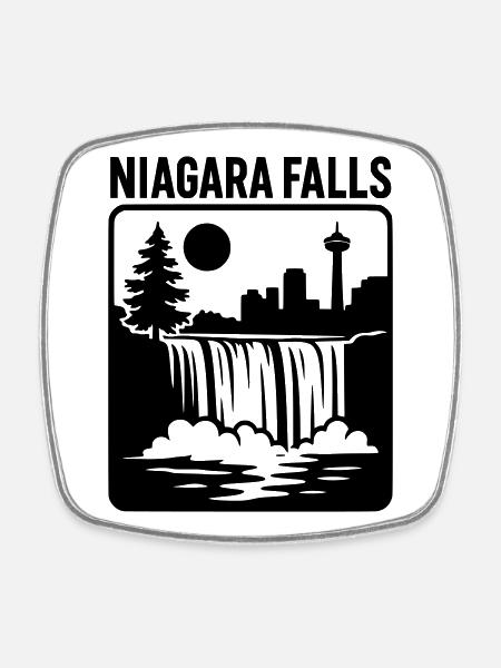 Niagara Falls Falls Canada Vacances Loisirs - Magnet carré - blanc