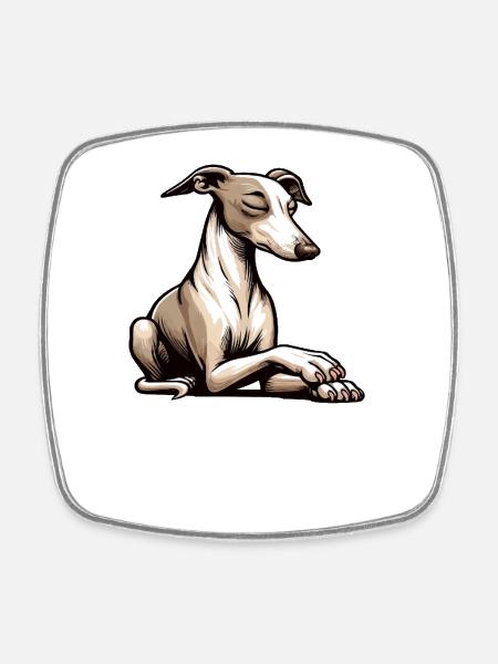 Talk to the paw Whippet Greyhound Whippets - Square fridge magnet - white