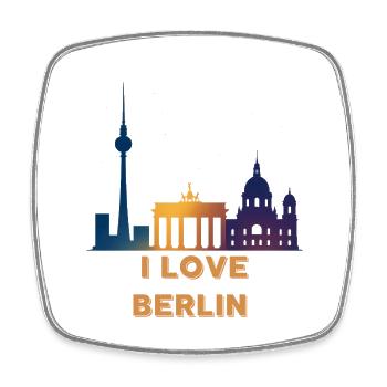 I Love Berlin Skyline Gradient - Square fridge magnet - white - Front
