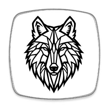 Mystischer Wolf – Wildnis & Freiheit - Viereckiger Kühlschrankmagnet - Weiß - Vorne