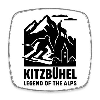 kitzbühel ski winter sport urlaub Silhouette - Viereckiger Kühlschrankmagnet - Weiß - Vorne