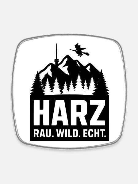 harz wild rau echt - Viereckiger Kühlschrankmagnet - Weiß