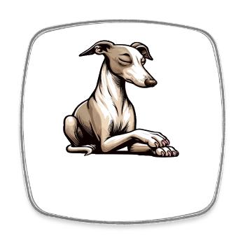 Talk to the Paw Whippet Windhund Whippets  - Viereckiger Kühlschrankmagnet - Weiß - Vorne