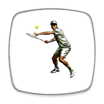 Tennis - Square fridge magnet - white - Front