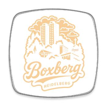 Boxberg Heidelberg Skyline Design - Viereckiger Kühlschrankmagnet - Weiß - Vorne
