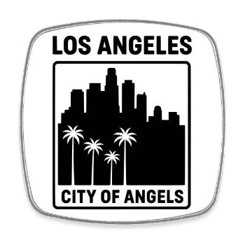 los Angeles - Viereckiger Kühlschrankmagnet - Weiß - Vorne