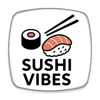 Sushi vibes - Square fridge magnet - white - Front