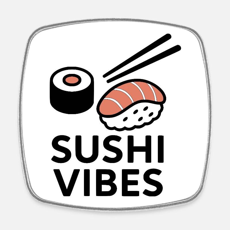 Sushi Vibes - Viereckiger Kühlschrankmagnet - Weiß
