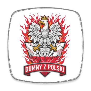 Dumny z olski proud of Poland - Square fridge magnet - white - Front