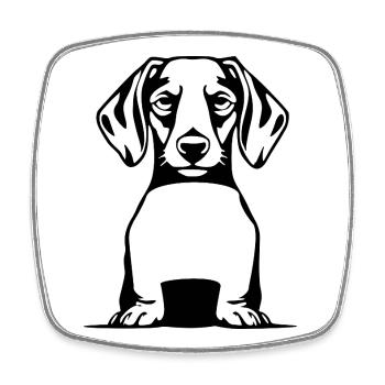 T-shirt chien teckel cadeau - Magnet carré - blanc - Devant