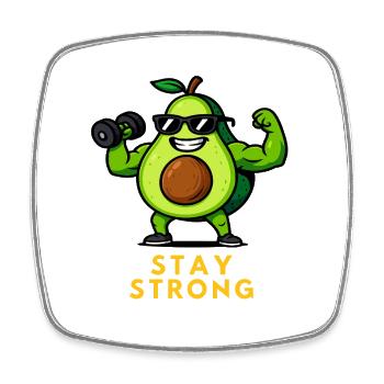 Avocado Kraftbild Stay Strong Fitness Gemüse  - Viereckiger Kühlschrankmagnet - Weiß - Vorne