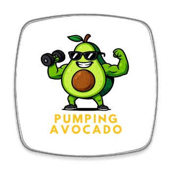 Pompage Avocat Fitness Fruit Légume Design - Magnet carré - blanc - Devant
