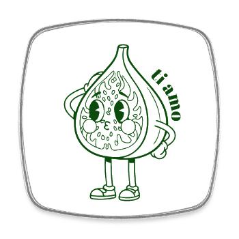 Feuille de vigne - Magnet carré - blanc - Devant