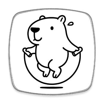 Capybara avec illustration de corde à sauter - Magnet carré - blanc - Devant