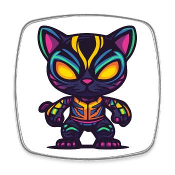 Panther Halloween Zombie - Square fridge magnet - white - Front