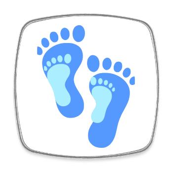 Family Footprints | Common Paths Vector - Square fridge magnet - white - Front