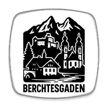 Berchtesgaden Silhouette Landmark - Square fridge magnet - white - Front