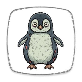 Halloween Penguin Zombie Undead October Witches Festival - Square fridge magnet - white - Front