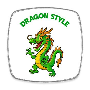 Dragon Style Cartoon - Square fridge magnet - white - Front
