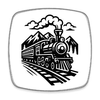 Locomotive - Square fridge magnet - white - Front