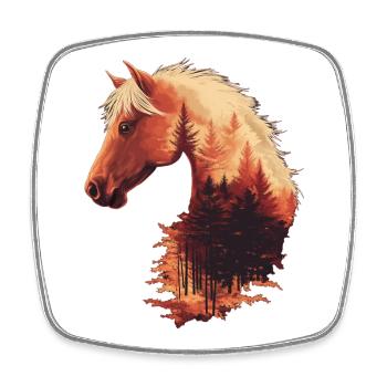 Horse Autumn - Square fridge magnet - white - Front