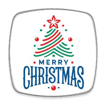 Frohe Weihnachten 1 - Viereckiger Kühlschrankmagnet - Weiß - Vorne