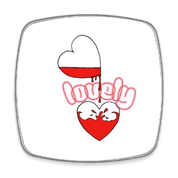 NeonLove Heart Font - Square fridge magnet - white - Front