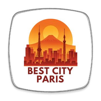 Silhouette de la Meilleure Ville Paris - Magnet carré - blanc - Devant