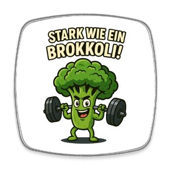 Fort comme un brocoli - Magnet carré - blanc - Devant