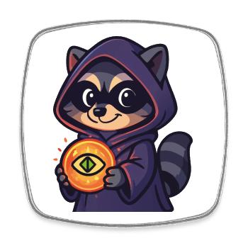 Wenn ein Racoon was findet - Viereckiger Kühlschrankmagnet - Weiß - Vorne