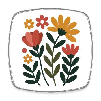 Boho Blumen – Blühende Harmonie - Viereckiger Kühlschrankmagnet - Weiß - Vorne