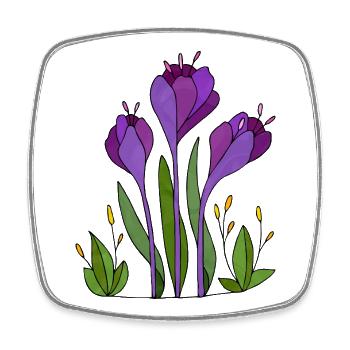 Blumen - Magnet carré - blanc - Devant