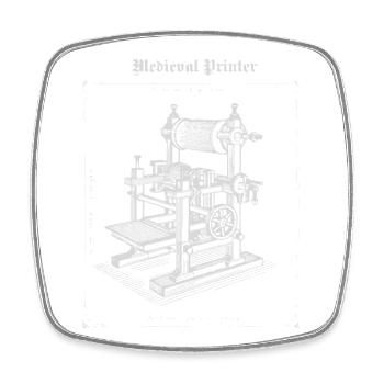 Illustration de machine d’imprimante antique - Magnet carré - blanc - Devant