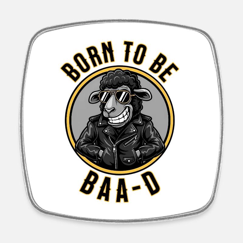 Born to Be BaaD Sheep - Square fridge magnet - white