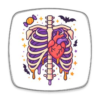 Anatomy Gothic Thoracic Cage - Square fridge magnet - white - Front