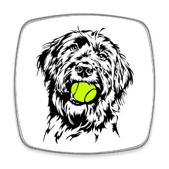 Briard Ball Balljunkie Dogs Wilsigns - Square fridge magnet - white - Front
