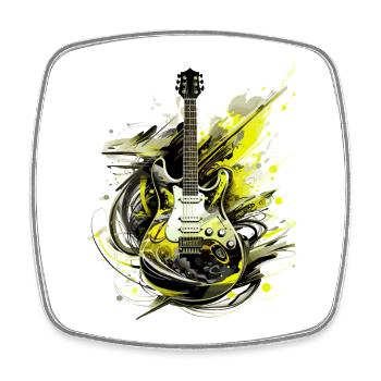 guitare électrique guitare guitariste instrument de musique rock - Magnet carré - blanc - Devant