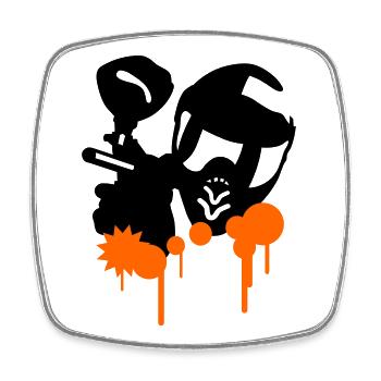 Paintball - Viereckiger Kühlschrankmagnet - Weiß - Vorne
