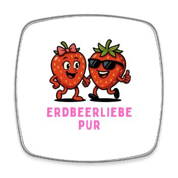 Erdbeerliebe Pur – Fruchtige Freundschaft - Viereckiger Kühlschrankmagnet - Weiß - Vorne