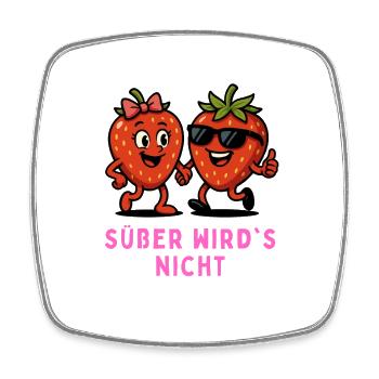 It Doesn't Get Sweeter Strawberries Duo Fruit Illustration - Square fridge magnet - white - Front