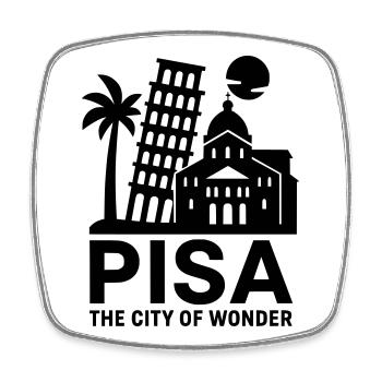 pisa italien - Viereckiger Kühlschrankmagnet - Weiß - Vorne