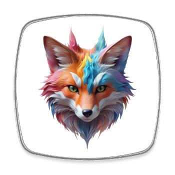 Magischer Pastell Winterfuchs im Zauberwald - Magnet carré - blanc - Devant