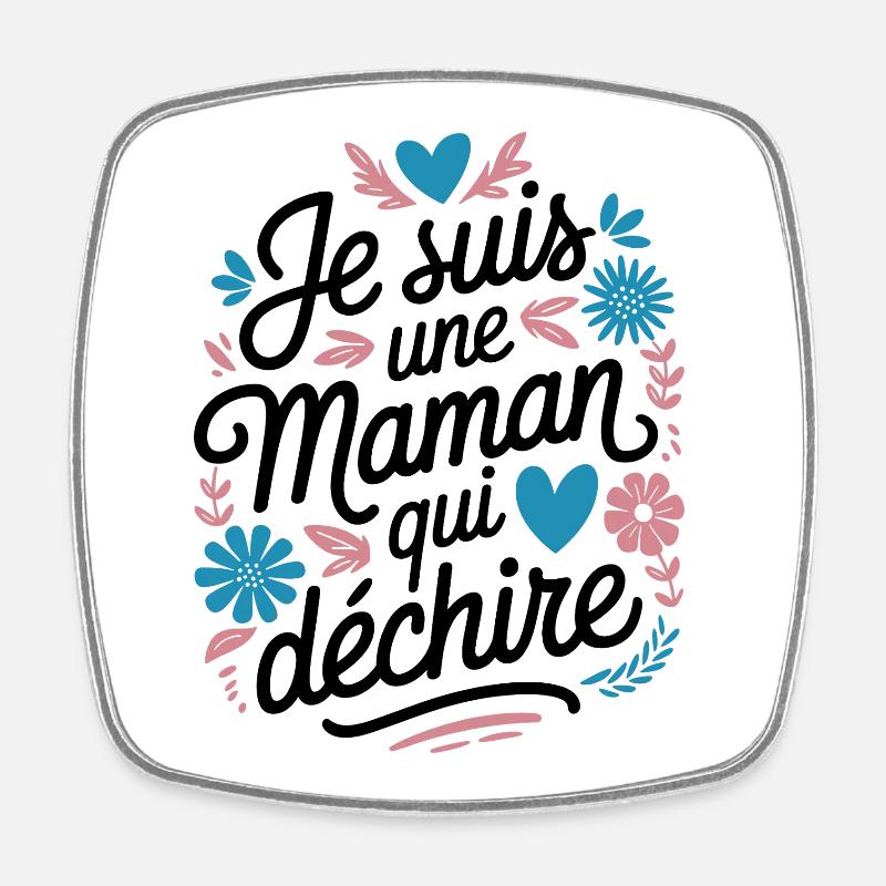 Ich bin eine Killer-Mutter - Viereckiger Kühlschrankmagnet - Weiß